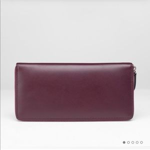 Everlane Slim Zip Wallet Burgundy Maroon